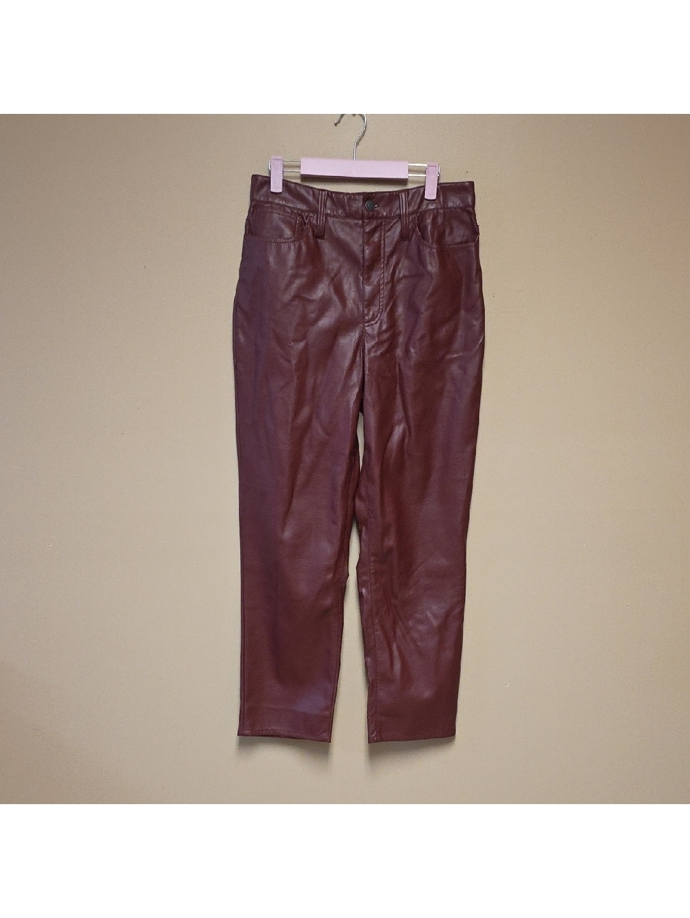Madewell Women's Deep Red Fqux Leather Pants